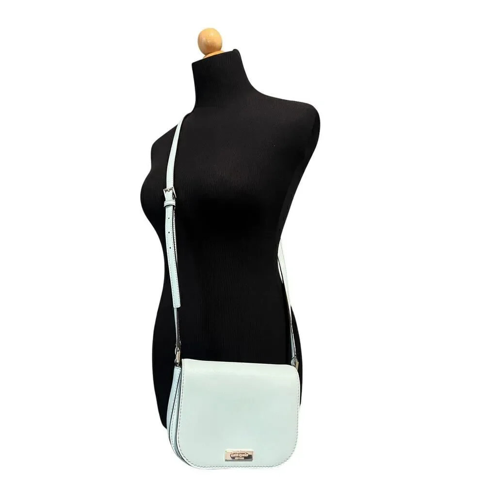 Kate Spade Newbury Lane Carsen In Grace Blue Saffiano Leather Crossbody Bag